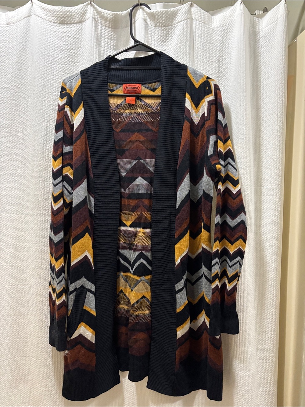 Missoni for Target Multicolor Chevron Open Knit Cardigan.  EUC.  Large
